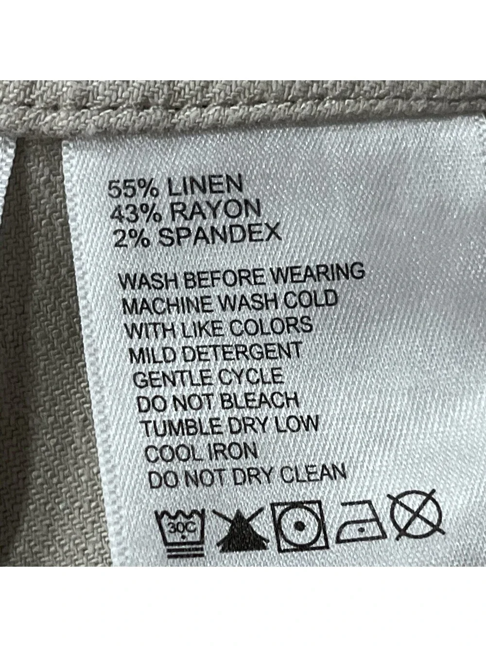 Tommy Bahama Linen Blend Mini Skirt Women’s 6 Beige Khaki Utility Coastal Resort